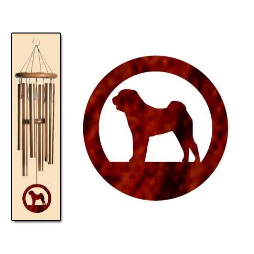 Chinese Shar-Pei Wind Chimes MEDIUM Bronze