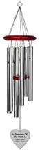 Chimesofyourlife mo-heart-27-silver Mother Heart Memorial Wind Chime, 27-Inch, Silver