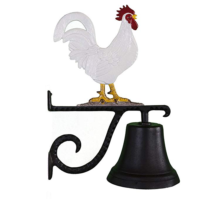 Montague Metal Products Cast Bell with Color Rooster