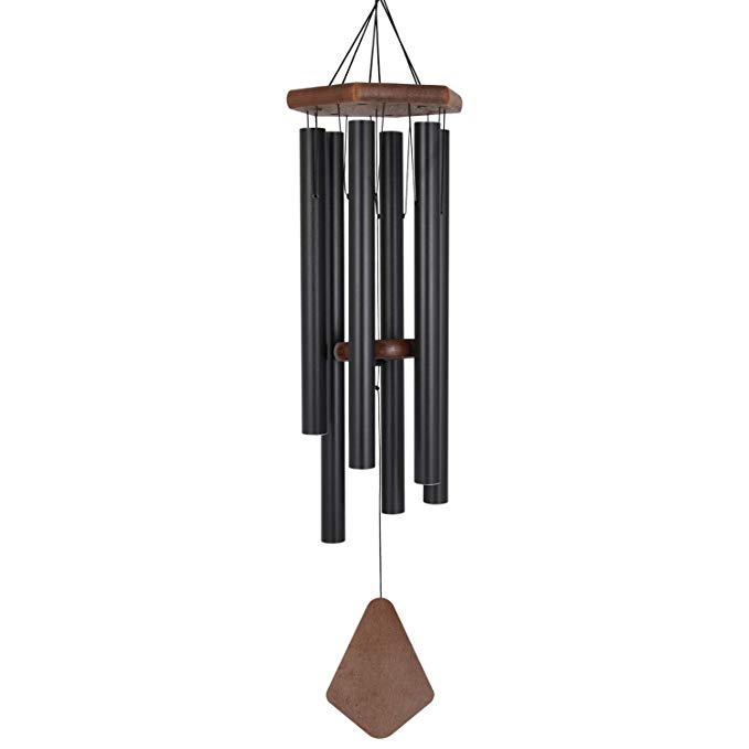 ASTARIN Amazing Grace Wind Chimes Outdoor,36”Large Wind Chimes Deep Tone with 6 Heavy Tuned Tubes,Memorial Wind Chimes for Funeral Sympathy Gifts or Home Yard Garden Hanging Decor,Matte Black