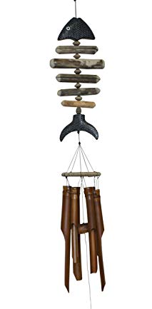 Cohasset 109S Bone Fish with Dots Bamboo Wind Chime