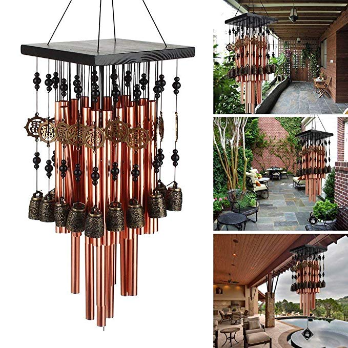 Ylyycc 28 Metal Tube Wind Chime with Copper Bell