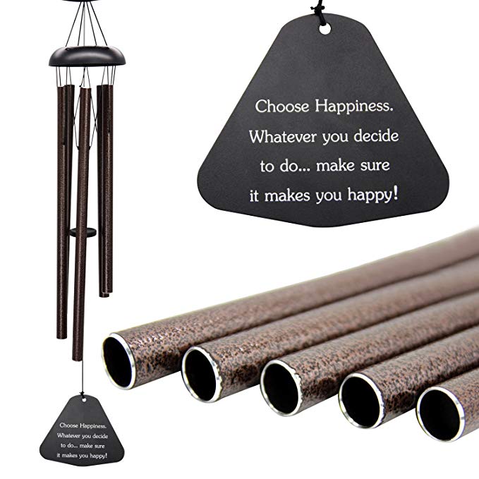 ASTARIN Wind Chimes Outdoor Deep Tone,36”Large Sympathy Wind Chimes Amazing Grace Outdoor with 5 Metal Tubes,Memorial Wind Chimes for Patio Home Garden Hanging Decor,Bronze