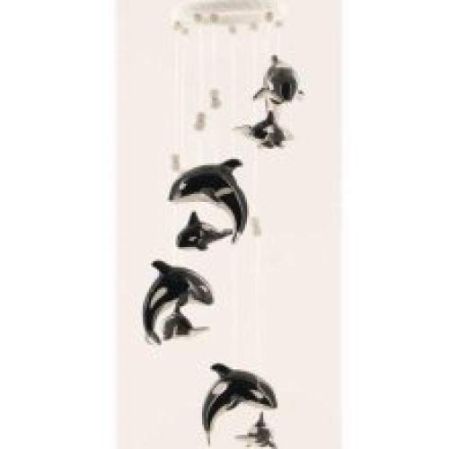 Orca Killer Whale Pair Jumping Wind Chime Garden Decor