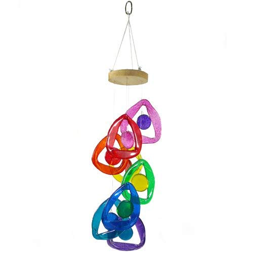 Modern Artisans American Handmade Recycled Glass Bottle Windchime : Rainbow Colors, 24