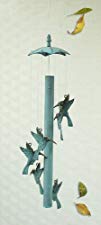 Solid Brass Decorative 6 Hummingbirds Wind Chime