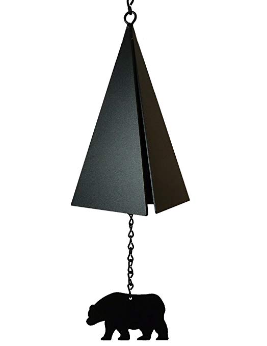 Modern Artisans American Harbor Collection: 3-Tone Garden Wind Bell with Bear Wind Catcher