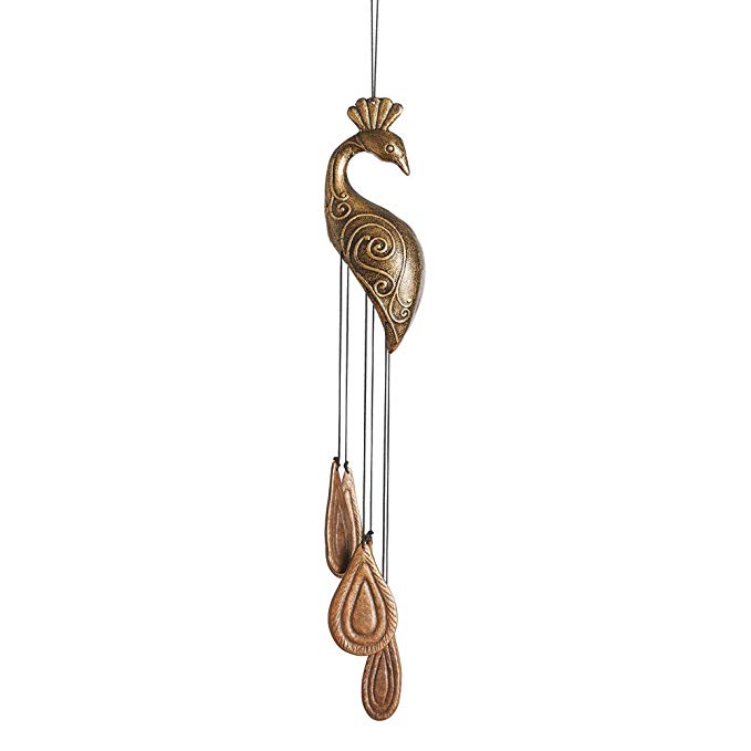 Aluminum Peacock Wind chime with Gold Inlays