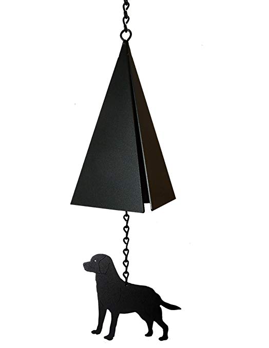 American Harbor Collection: 3-Tone Wind Bell with Black Lab Dog Wind Catcher