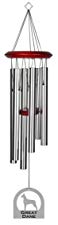 Chimesofyourlife E4476 Wind Chime, Great Dane/Silver, 27-Inch