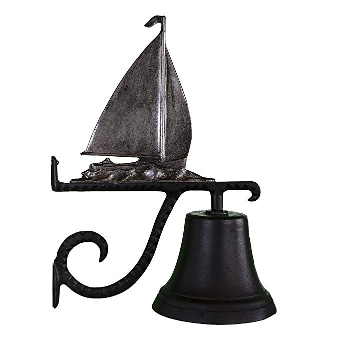 Montague Metal Products Cast Bell with Swedish Iron Sailboat