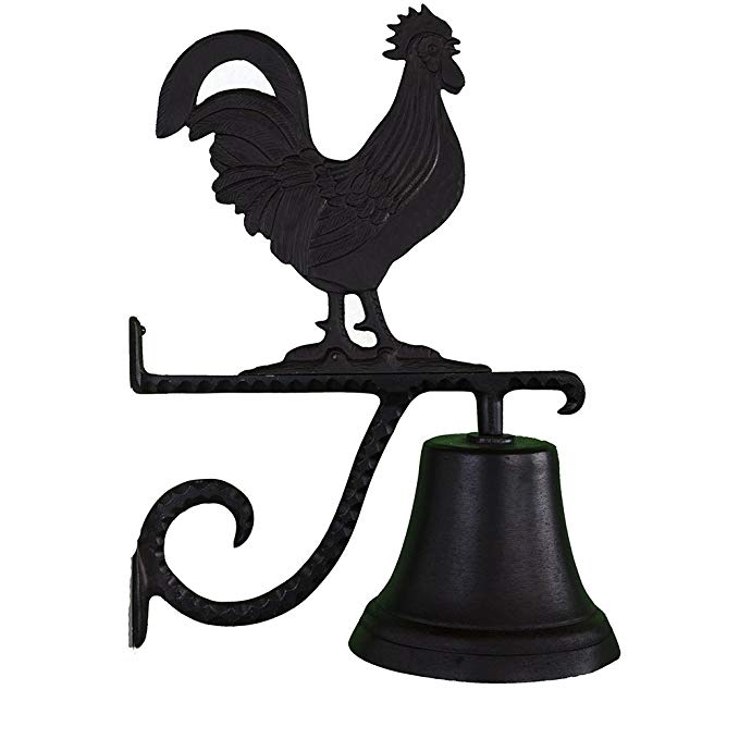 Montague Metal Products Cast Bell with Black Rooster