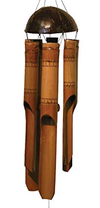 Cohasset Gifts Bamboo Wind Chimes | Large 45 inch | Natural Beautiful Sound | Wood Outdoor Home Decor | #185 Lace