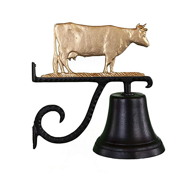 Montague Metal Products Cast Bell with Gold Cow