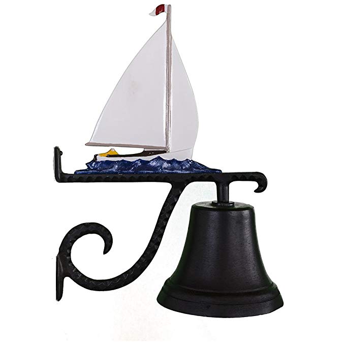 Montague Metal Products Cast Bell with Color Sailboat