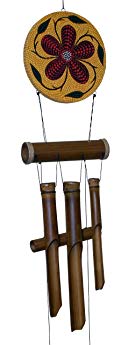 Cohasset 286H Red Flower Dots Harmony Bamboo Wind Chime