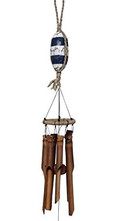 Cohasset 230A-B Mini Wooden Fish Float Bamboo Wind Chime, 4-Inch, Blue